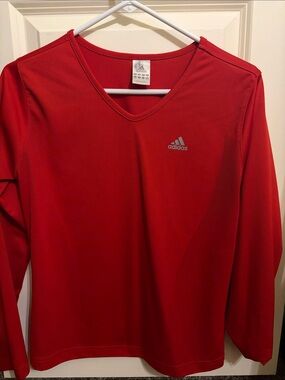Adidas, long sleeve of athletic V-neck top